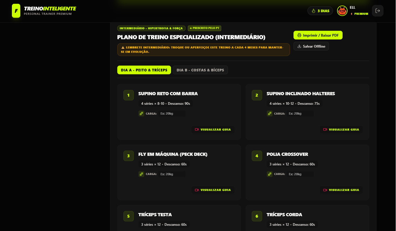 Plano de treino especializado