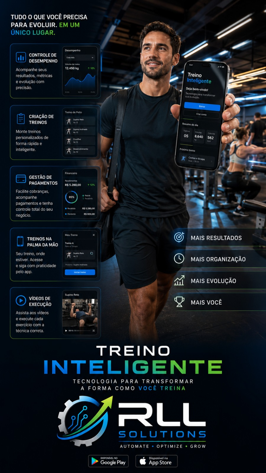 Material promocional do Treino Inteligente